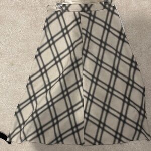 Chicwish Gray and Cream Pleated Midi Skirt